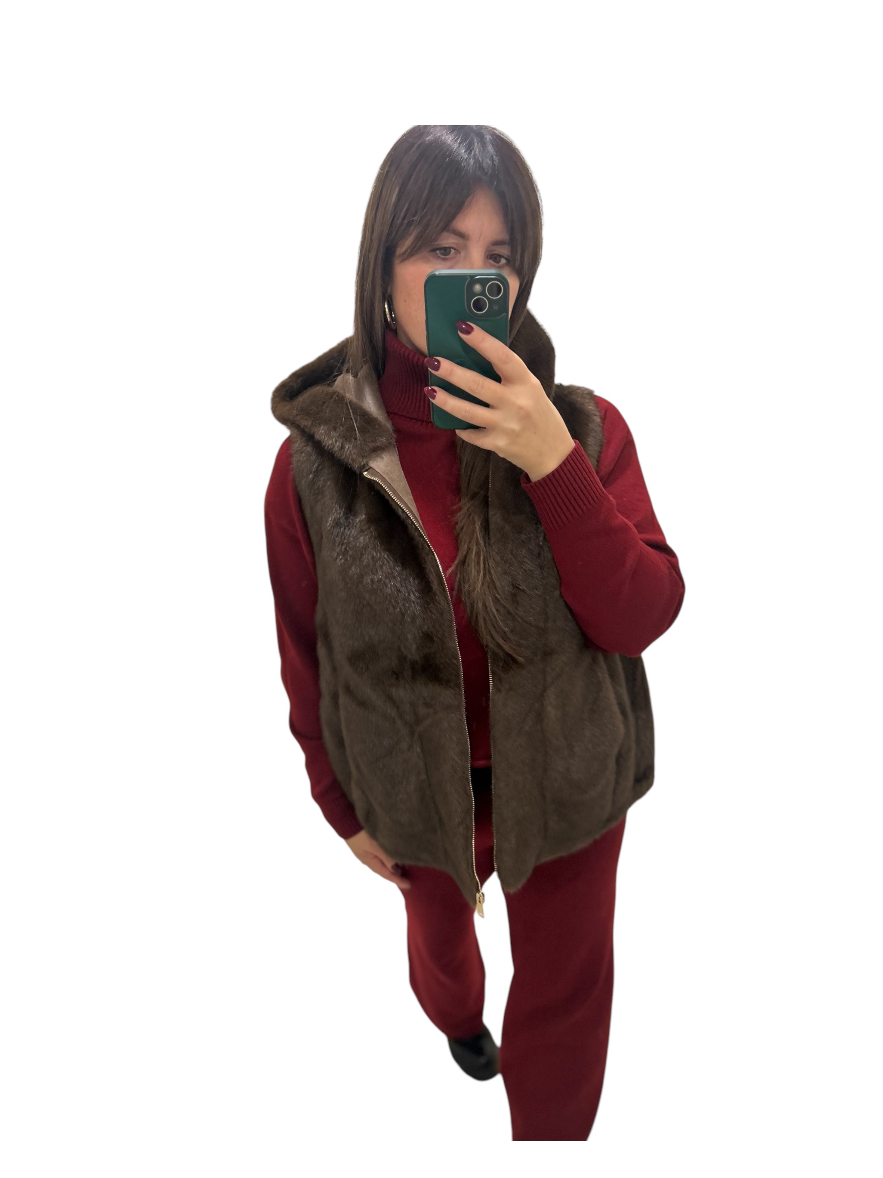 Gilet ecofur in visone